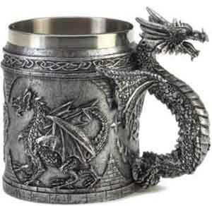 viking celtic dragon drinking goblet mug cup