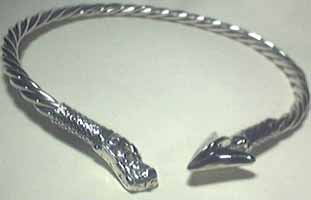 Viking Barbarian 16oz sterling silver dragon Neck Torc