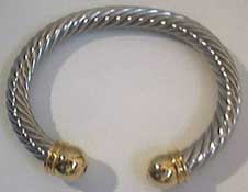 gold capped end wrist torc