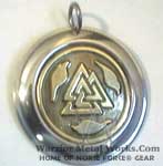 runic 3 Ravens Valknut symbol pendants medallions