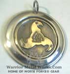 runic Ravens Valknut Triskelon symbol pendants medallions