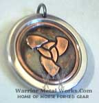 bronze trihorn pendant