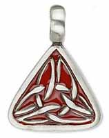 inter lace knotwork enameled triad pendant