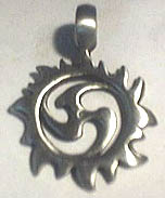 Flaming triskelon pendant