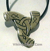 bronze odin tri-horn pendant