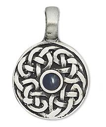viking celtic interlace knotwork gemstone pendant