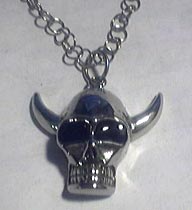 viking-horned skull pendant