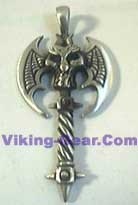 viking spiked battle axe pendant