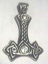 pewter interlace thor hammer with custom rune