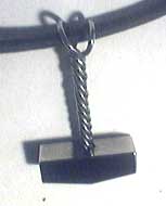 gold thor hammer with handle and cord