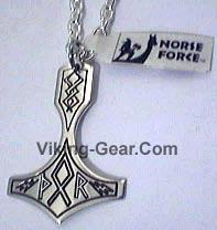 sterling silver thor rune hammer pendant