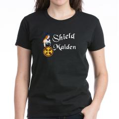 viking-girl shield maiden valkyrie black tshirt