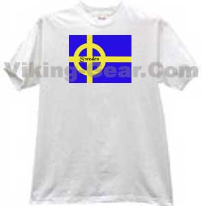 sweden flag celtic cross tshirt