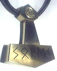 custom mega-Thorrus runes Bronze thor hammer pendant